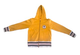 Felpa Vintage Crazy Duck Gialla Zip Cappuccio