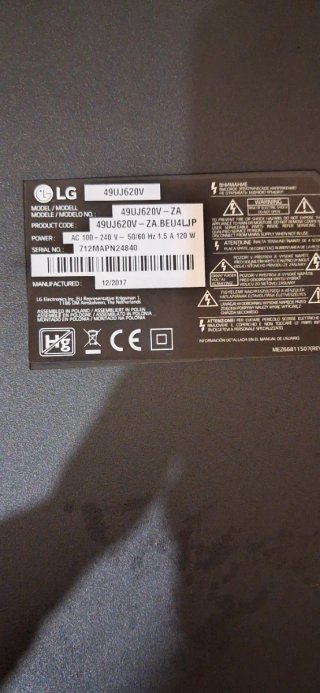 TV LG 49 Negro para piezas o arreglar