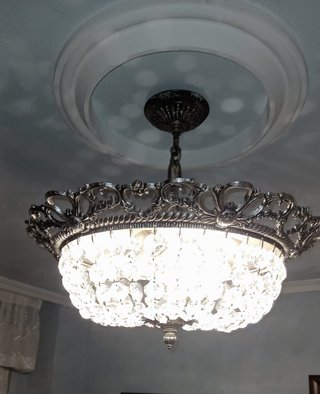 Lámpara antigua de cristal de roca