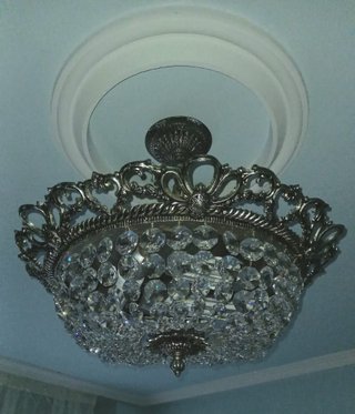 Lámpara antigua de cristal de roca