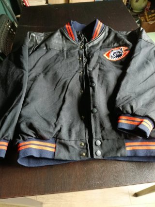 Chaqueta Chicago Bears Beisbolera Negra
