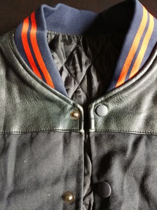 Chaqueta Chicago Bears Beisbolera Negra