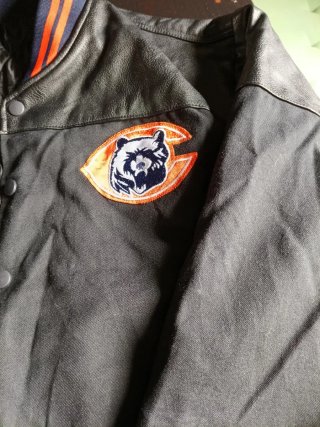 Chaqueta Chicago Bears Beisbolera Negra