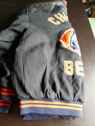Chaqueta Chicago Bears Beisbolera Negra