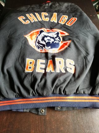 Chaqueta Chicago Bears Beisbolera Negra