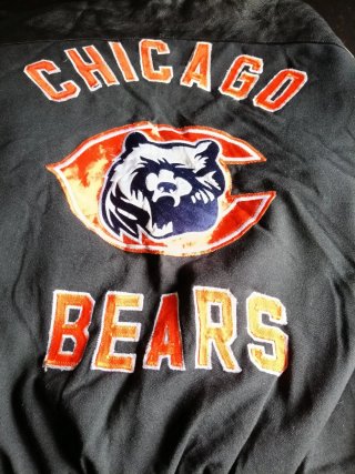 Chaqueta Chicago Bears Beisbolera Negra