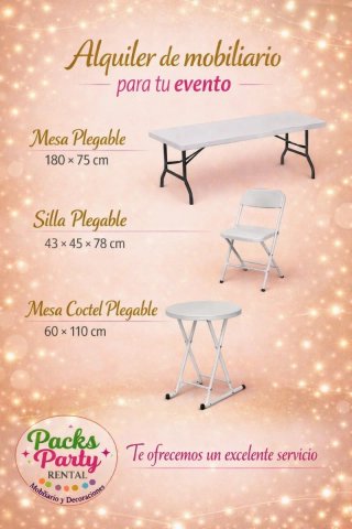 Alquiler mobiliario para eventos: mesas y sillas