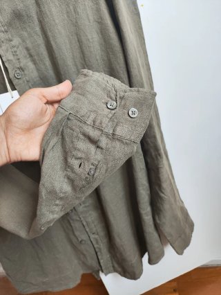Camisa Zara Lino Verde Oliva