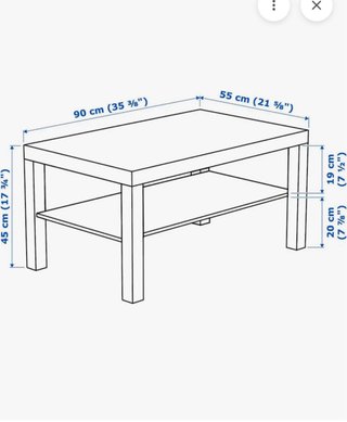 5€ Mesa Lack Ikea Roble Tinte Blanco