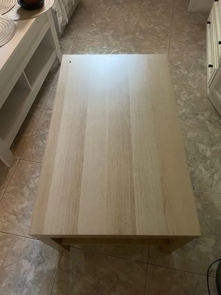 5€ Mesa Lack Ikea Roble Tinte Blanco