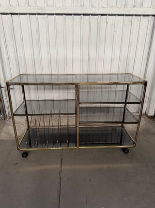 Carrito Vintage Cristal y Metal Dorado
