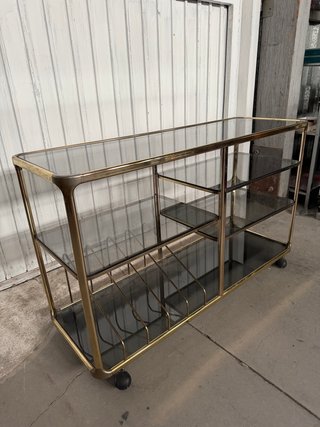 Carrito Vintage Cristal y Metal Dorado