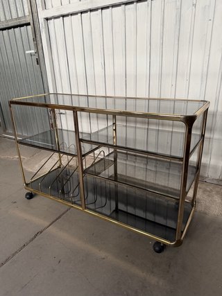 Carrito Vintage Cristal y Metal Dorado