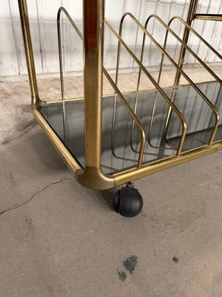 Carrito Vintage Cristal y Metal Dorado
