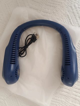 Ventilatore da collo portatile ricaricabile blu