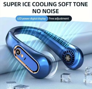 Ventilatore da collo portatile ricaricabile blu