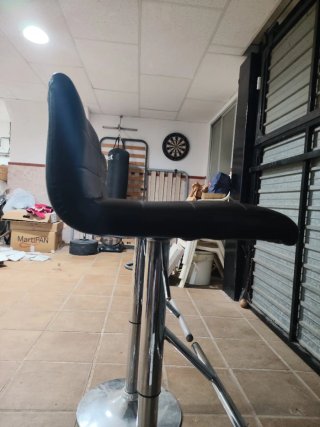 Juego de 2 Sillas de Bar Negras