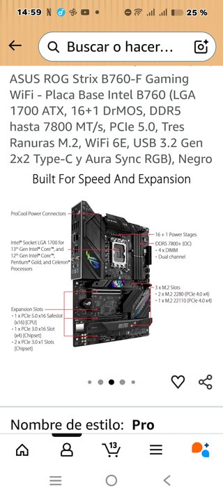 Placa Base Asus ROG STRIX B760-F GAMING WIFI