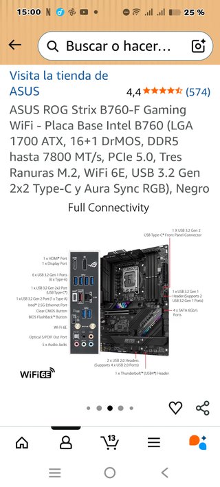 Placa Base Asus ROG STRIX B760-F GAMING WIFI