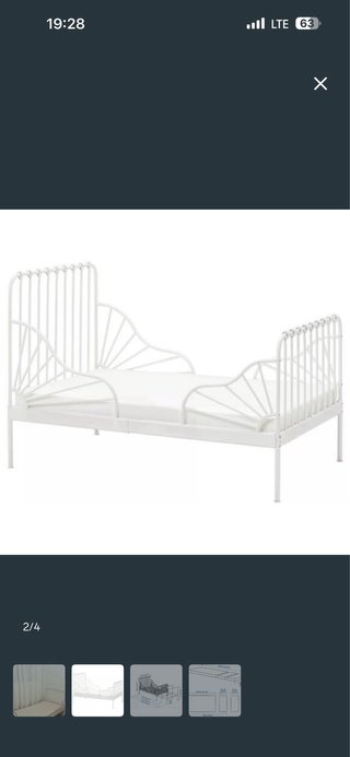 Cama extensible IKEA MINNEN blanca 80x200 cm