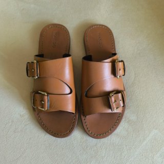 Sandalias Mango Piel Marrón Hebillas Talla 36
