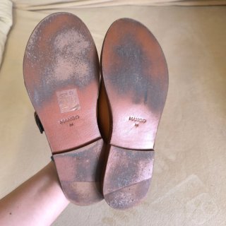 Sandalias Mango Piel Marrón Hebillas Talla 36
