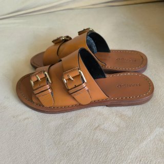 Sandalias Mango Piel Marrón Hebillas Talla 36