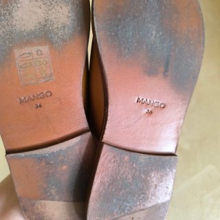 Sandalias Mango Piel Marrón Hebillas Talla 36
