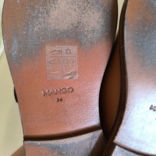 Sandalias Mango Piel Marrón Hebillas Talla 36