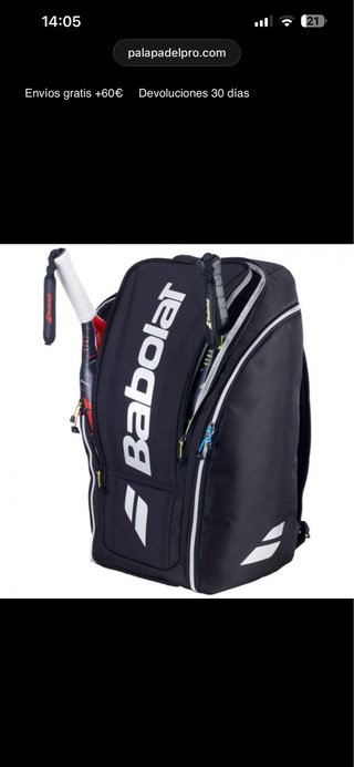 Paletero Babolat Negro