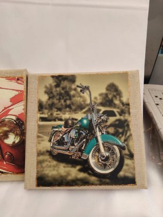 Set 4 tele stampe auto vintage