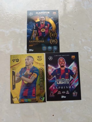 Pack 3 Cromos Raphinha Topps