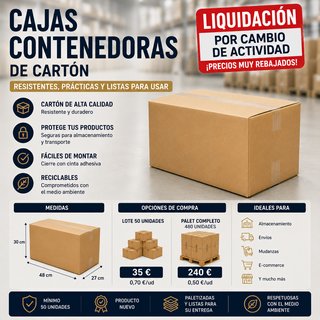 Cajas de cartón 48x27x30 cm (Pack 50)