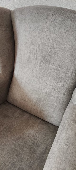 Butaca orejero balancín tela beige/gris