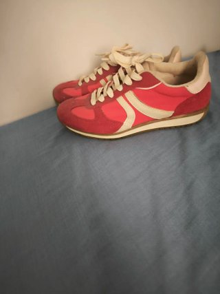 Zapatillas deportivas mujer rojas y blancas