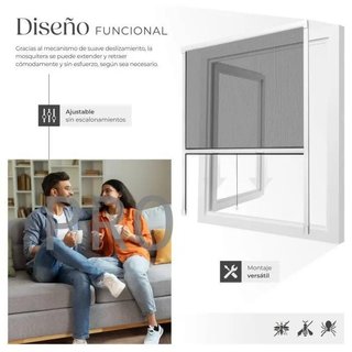Mosquitera enrollable de aluminio 90 x 160 cm
