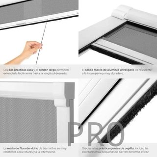Mosquitera enrollable de aluminio 90 x 160 cm