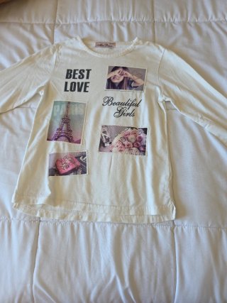 Camiseta Miss Beam Blanca Niña