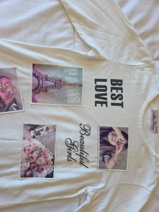 Camiseta Miss Beam Blanca Niña