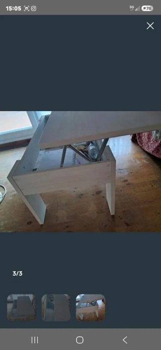 Mesa de centro elevable de madera