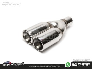 COLA DE ESCAPE DOBLE REDONDA RECTA 89MM