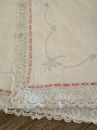 Juego Sábanas Antiguo Vintage Bordado