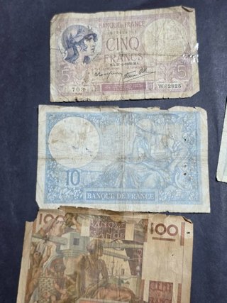 Lote Billetes Franceses Antiguos historicos