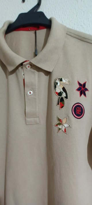 Polo Carolina Herrera Beige Talla XL