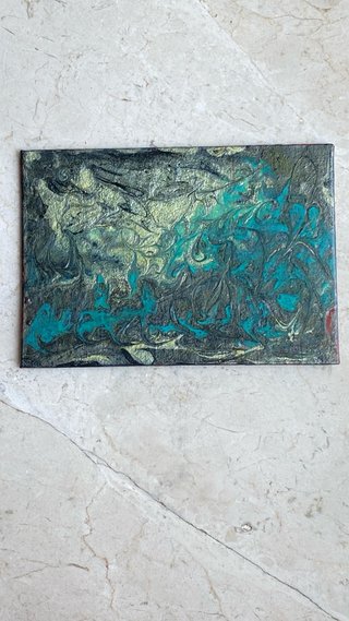 Pintura acrílica abstracta 18x12