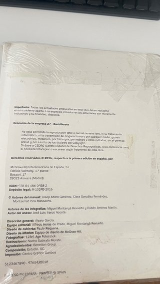 Economía de la empresa 2 Bachillerato. Andalucía