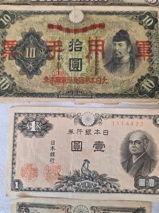 Lote Billetes Japoneses segunda Guerra Mundial.
