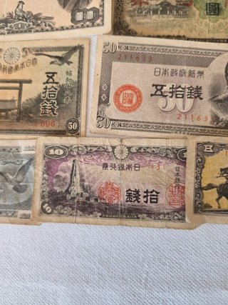 Lote Billetes Japoneses segunda Guerra Mundial.