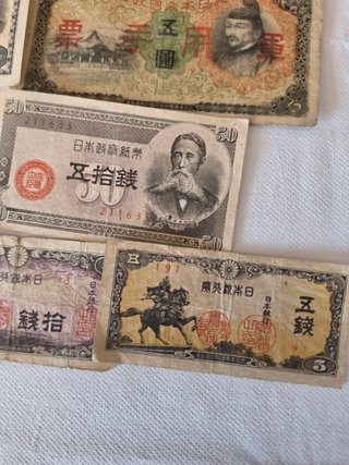 Lote Billetes Japoneses segunda Guerra Mundial.