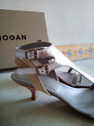 Sandali Hogan 37 Pelle Argento